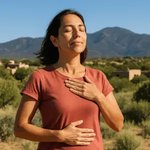 Diaphragmatic breathing for fitness and relaxation Santa Fe