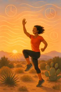 Santa Fe sunrise workout with circadian rhythm concept
