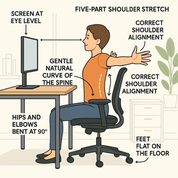 desk sitting posture neck back pain