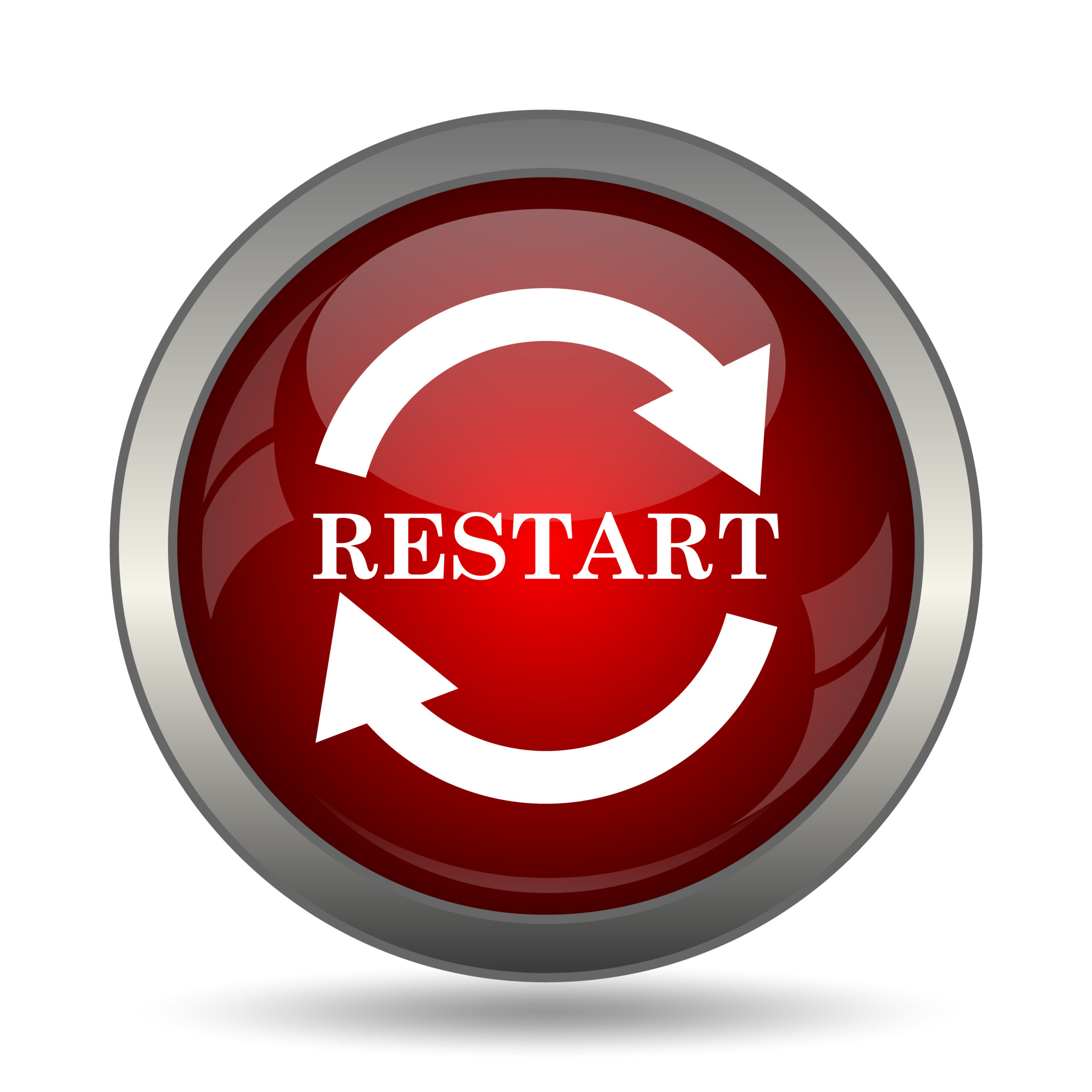 Restart,Icon.,Internet,Button,On,White,Background.