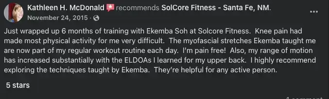 Joint pumping: fascia release