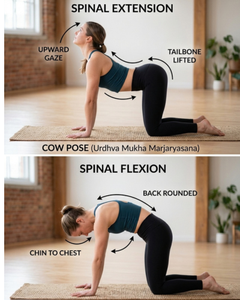 Person demonstrating opposite spinal movement directions for facet joint versus disc pain